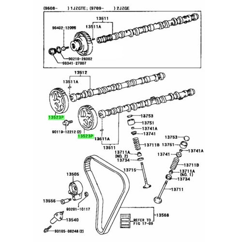 Toyota Engine Parts Chaser Cresta Mark 2 Jzx90 Jzx100 Jzx110 V G Ir-V Camshaft