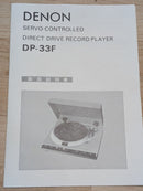 Denon Record Players (Turntables) Dp 33F
