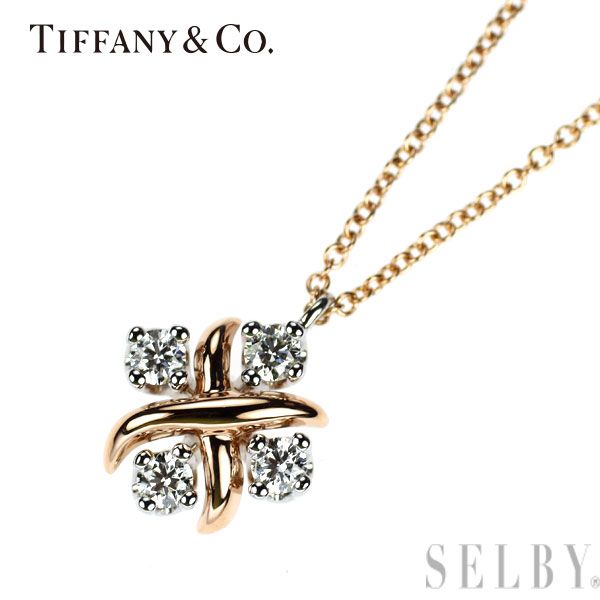Tiffany Necklace K18Pg/ Pt950