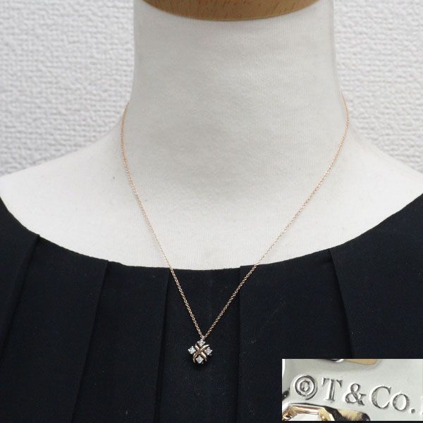 Tiffany Necklace K18Pg/ Pt950