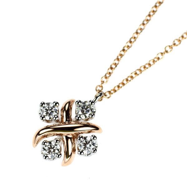 Tiffany Necklace K18Pg/ Pt950