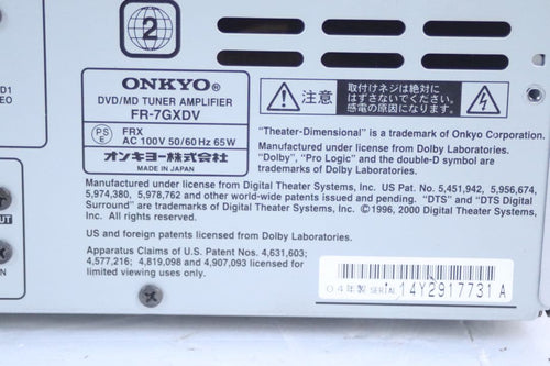 Onkyo Mini Component Systems Fr-7Gxdv Cd Md Dvd