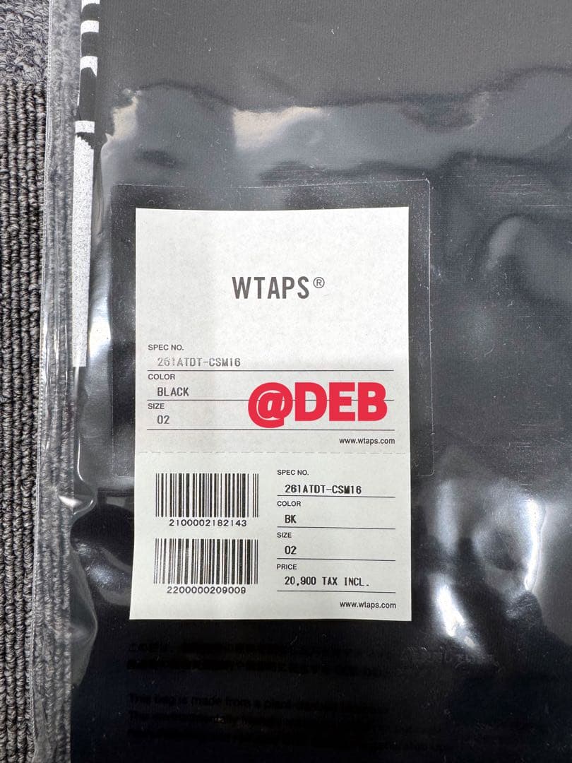 7 Minutes, Long -Sleeved Cut -And -Sew Wtaps Lim Ls Cotton Tee Black M