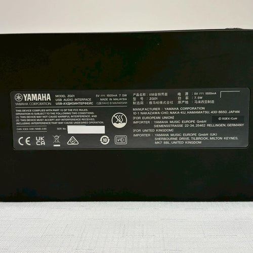 Yamaha Audio Interfaces Zg01 153B