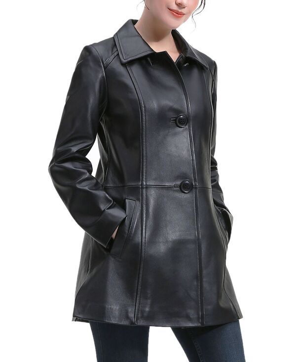 Jumper Blouson A Bgsd Womens Eloise Aline Leather Coat Black