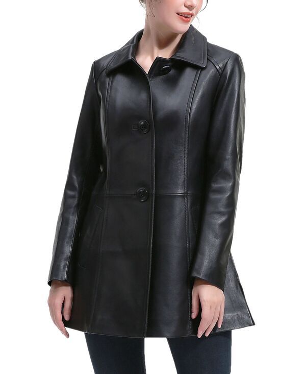 Jumper Blouson A Bgsd Womens Eloise Aline Leather Coat Black
