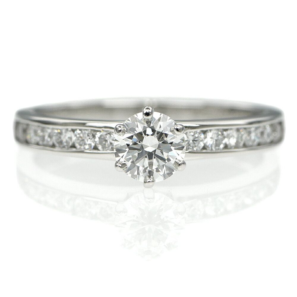 Tiffany Ring Pt950 0.34Ct 10 I/Clarity:Vvs1/Cut:Excellent