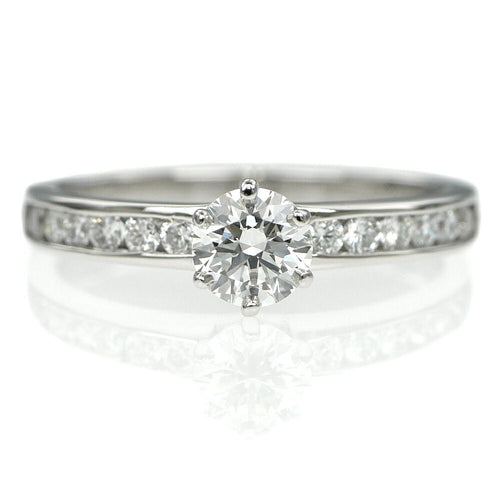 Tiffany Ring Pt950 0.34Ct 10 I/Clarity:Vvs1/Cut:Excellent