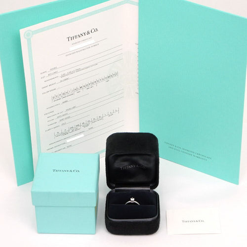 Tiffany Ring Pt950 0.34Ct 10 I/Clarity:Vvs1/Cut:Excellent
