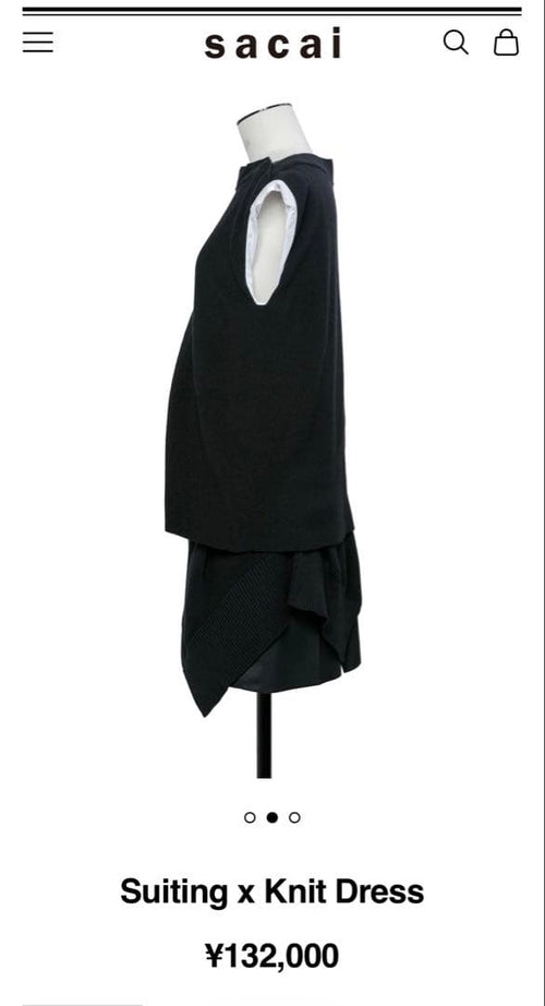 Sacai Sleeveless 26Ss Suiting X Knit Dress