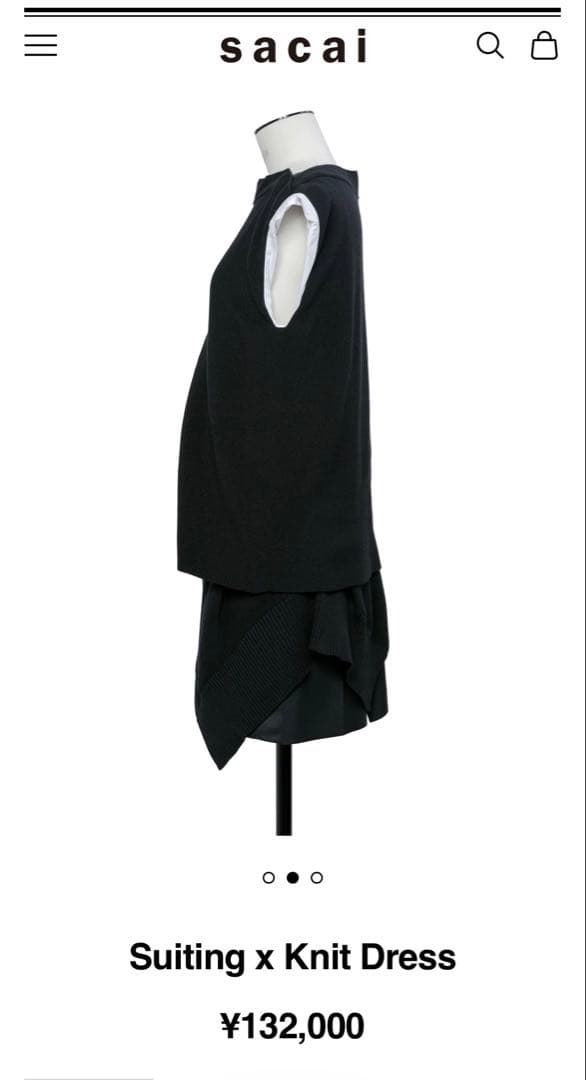 Sacai Sleeveless 26Ss Suiting X Knit Dress