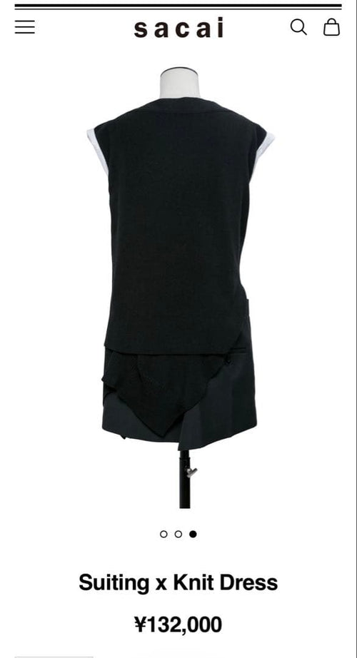 Sacai Sleeveless 26Ss Suiting X Knit Dress