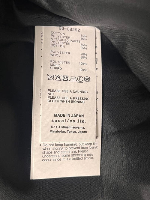 Sacai Sleeveless 26Ss Suiting X Knit Dress