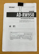Teac Cd, Md Cassette Decks Ad-Rw950