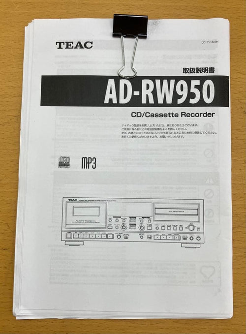 Teac Cd, Md Cassette Decks Ad-Rw950