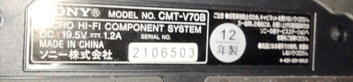 Sony Mini Component Systems Cmt-V70B