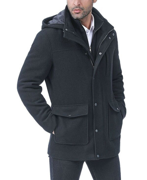 Jumper Blouson Bgsd Big Tall Kenneth Wool Blend Car Coat With Biblack