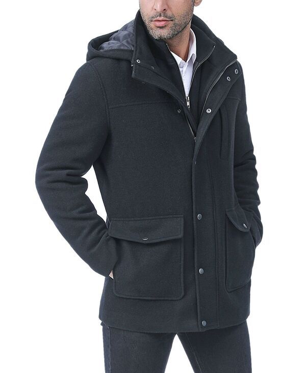 Jumper Blouson Bgsd Big Tall Kenneth Wool Blend Car Coat With Biblack