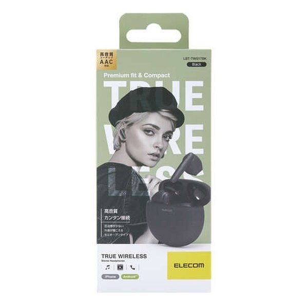 Elecom Wireless Headphones Bluetooth Lbt-Tws17Bk (2590343)