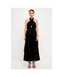 Others Endless Rose Womens Crossed Halter Neck Tiered Max
