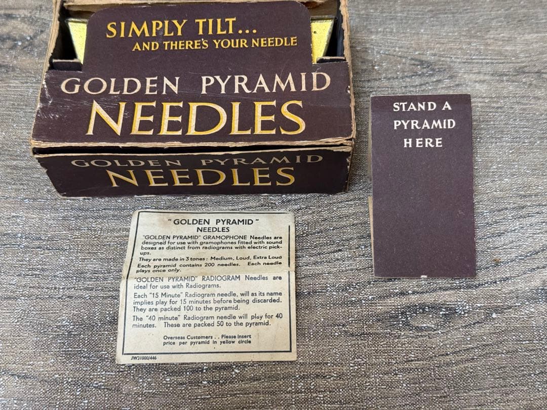 Record Needle Cartridge 6 Golden Pyramid Needles