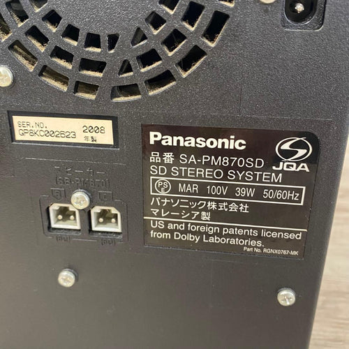 Panasonic Cd, Md Cassette Decks Sa-Pm870Sd E630
