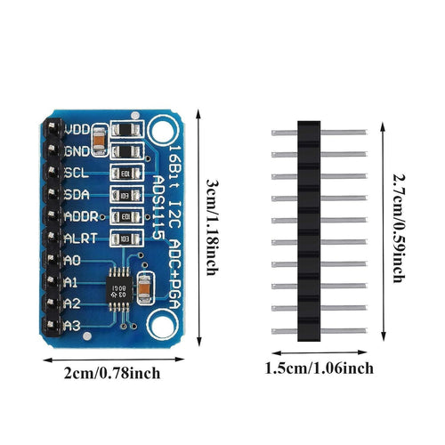 Electrical Materials 10 Ads1115 16 4 2 Adc I2C Arduino Rasperry Pi