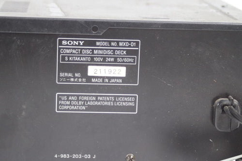 Sony Cd Sacd Players Mxd-D1 Md