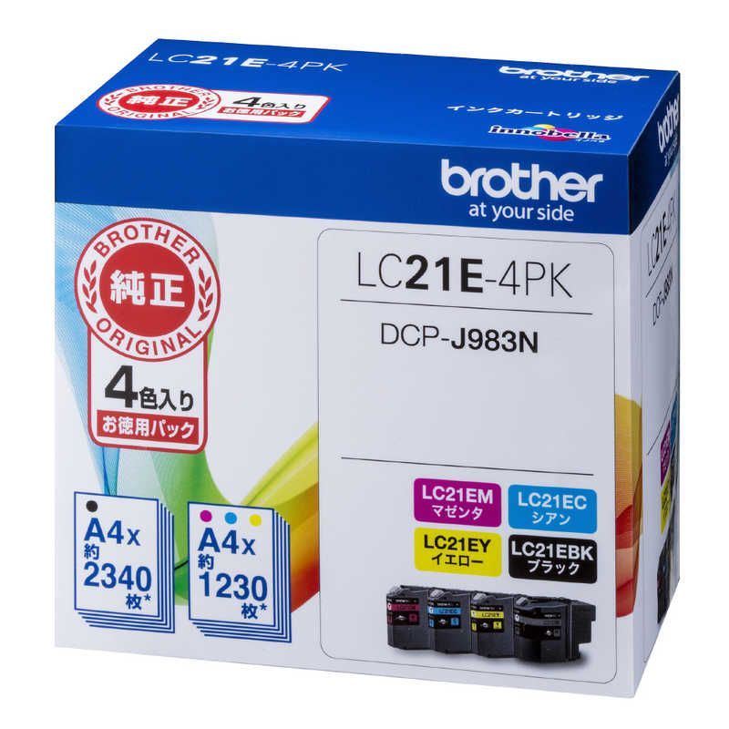 Brother Ink Cartridge/Refilled 4 Lc21E-4Pk