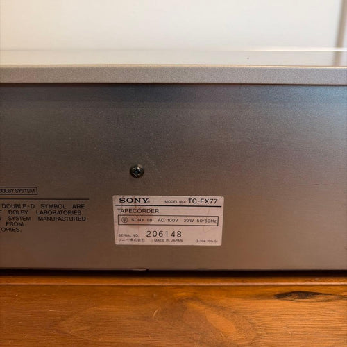Sony Cd, Md Cassette Decks Tc-Fx77