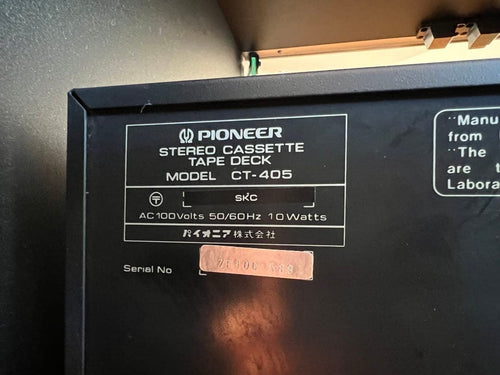 Pioneer Cd, Md Cassette Decks Ct-405