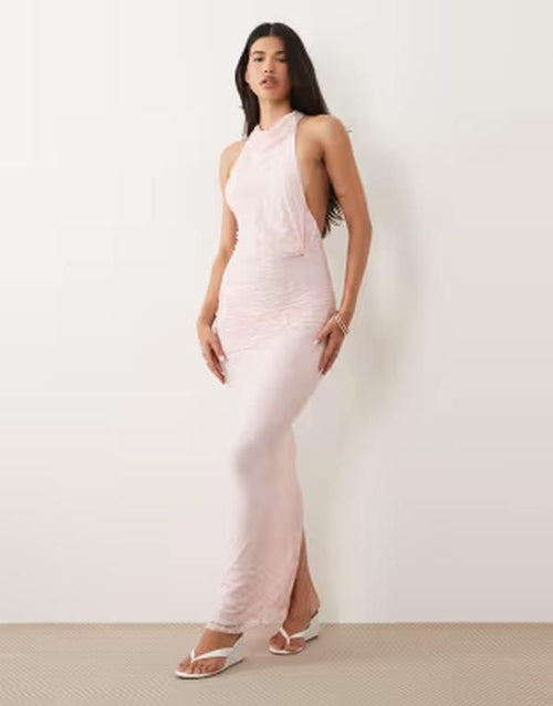 Asos Long Sleeves, Three Quarter Sleeve Design Lace Twist Bust Halter Open Back