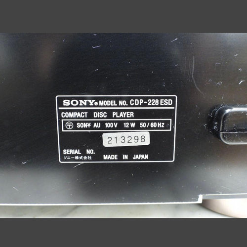 Sony Cd, Md Cassette Decks Cdp-228Esd