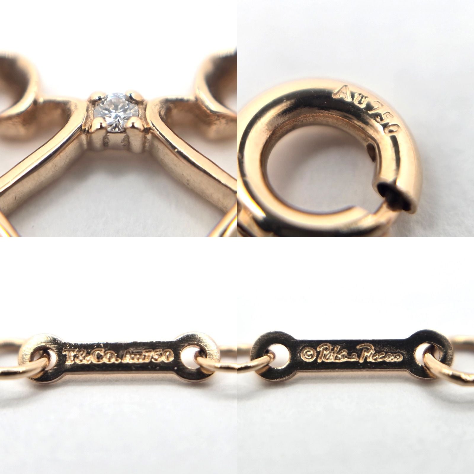 Tiffany Bracelet Tiffany&Co. K18Yg 750 D0.01Ct 16.7