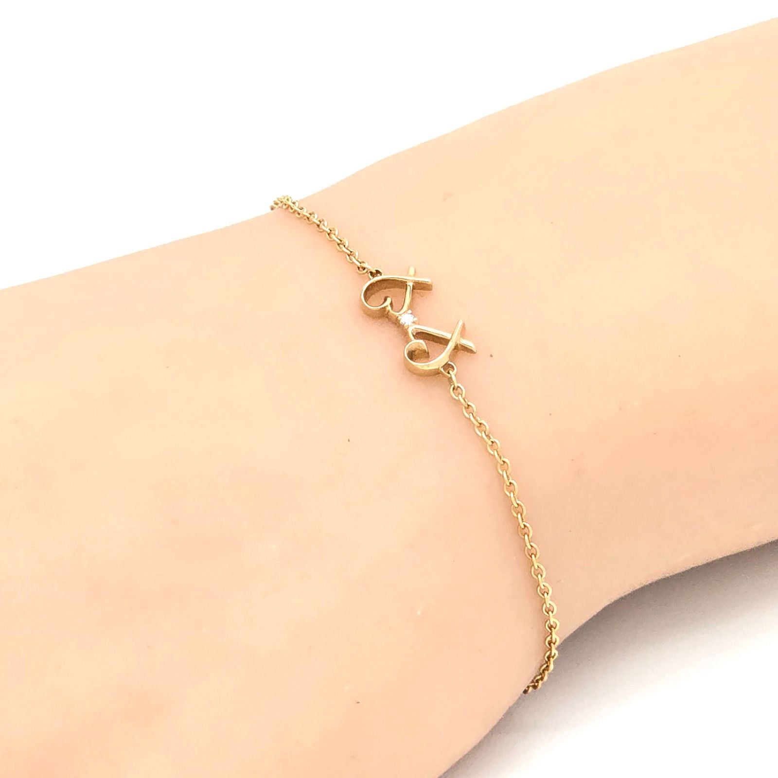 Tiffany Bracelet Tiffany&Co. K18Yg 750 D0.01Ct 16.7
