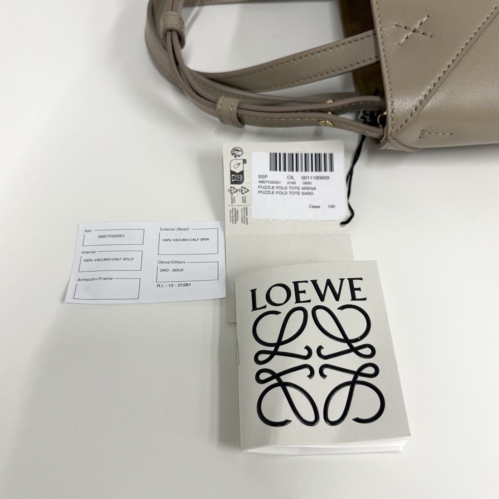 Loewe Shoulder Bag Puzzle Fold Tote Mini Sand 2150