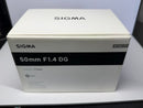 Sigma Prime Lenses 50 F1.4Dg Art Nikon F
