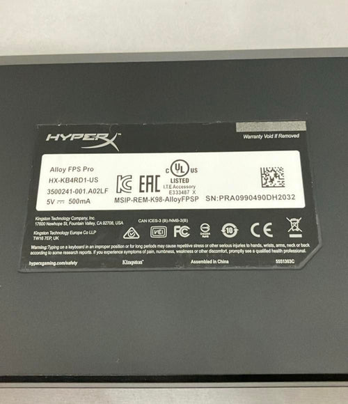 Others Alloy Fps Pro Cherry Mx Hx-Kb4Rd1-Us Hyper X