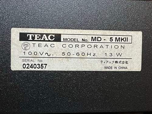 Teac Cd, Md Cassette Decks Md-5Mkii Mdlp