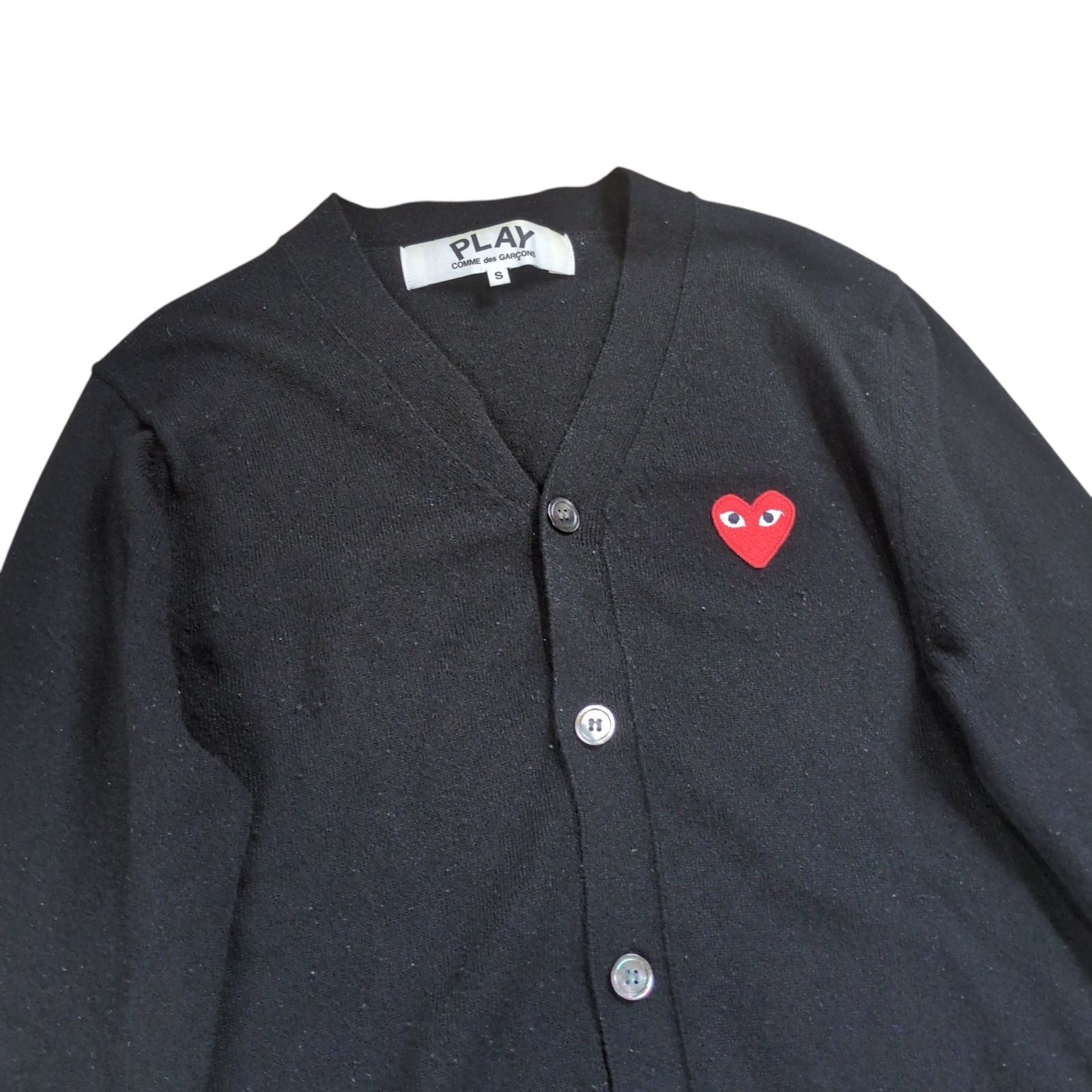 Play Comme Des Garcons Cardigan Heart Motif Wool