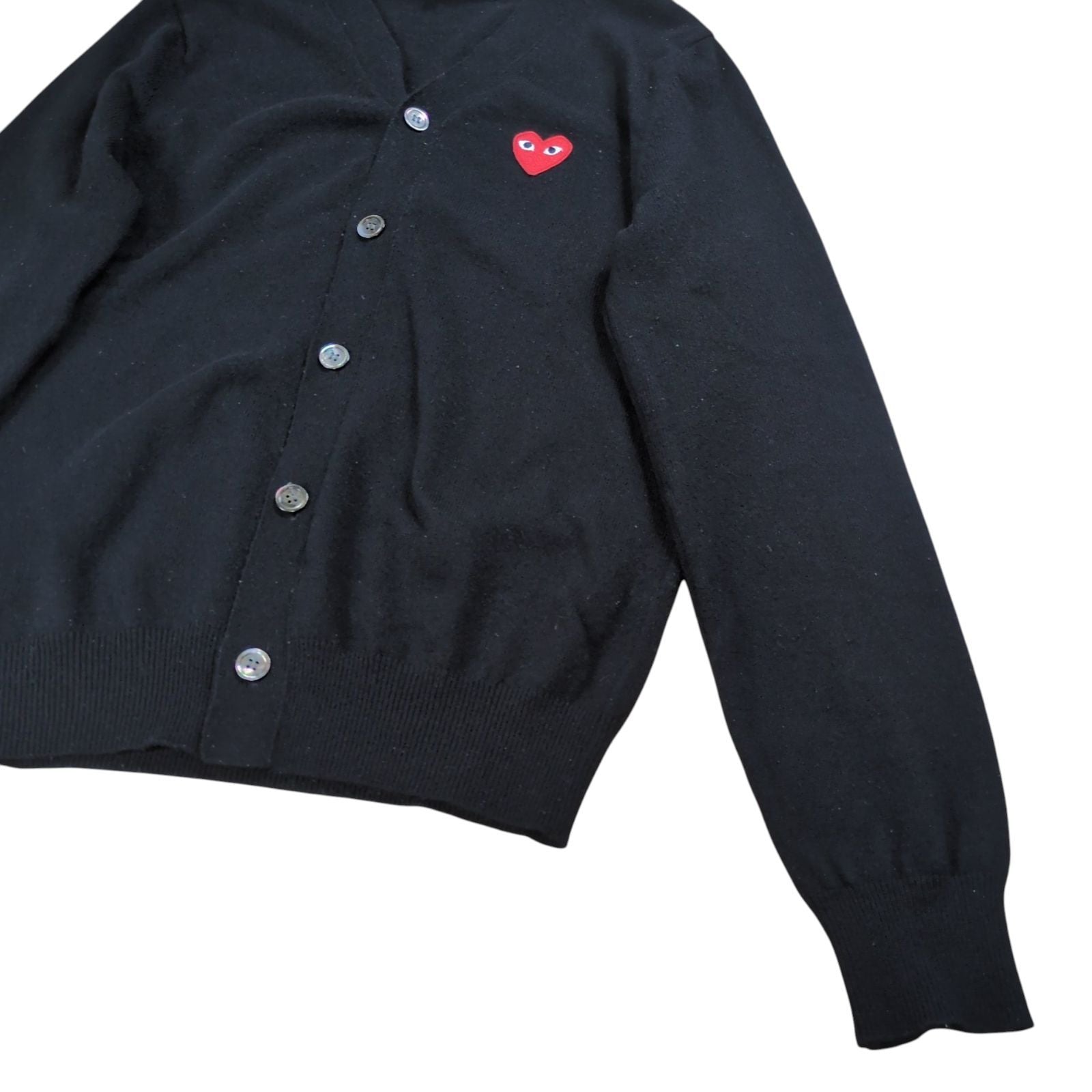 Play Comme Des Garcons Cardigan Heart Motif Wool