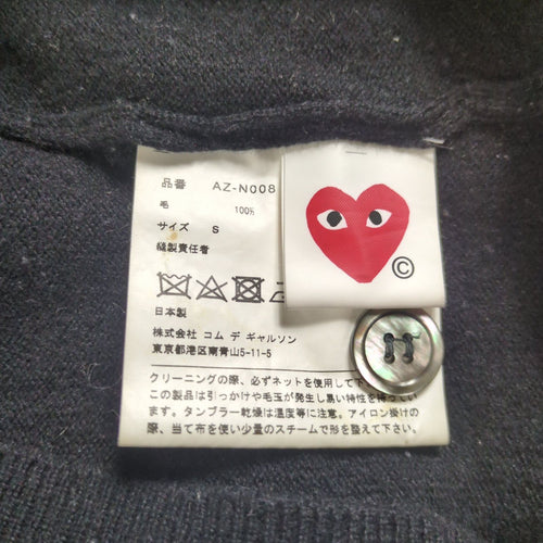Play Comme Des Garcons Cardigan Heart Motif Wool