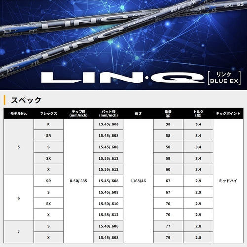 Ust Mamiya Shaft Lin-Q Blue Ex 60S Xxio