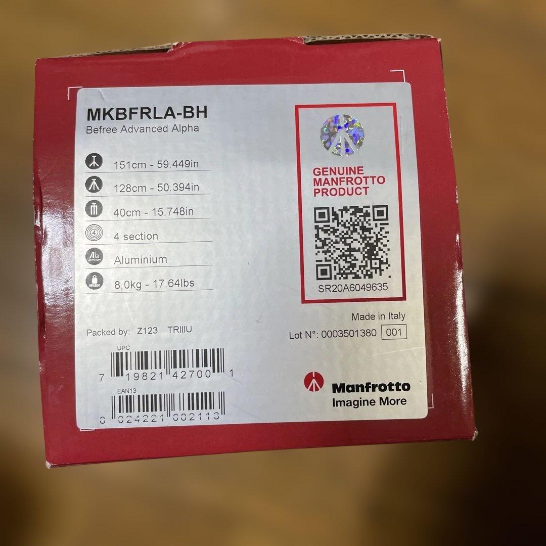 Manfrotto Tripod Befree Mkbfrla-Bh