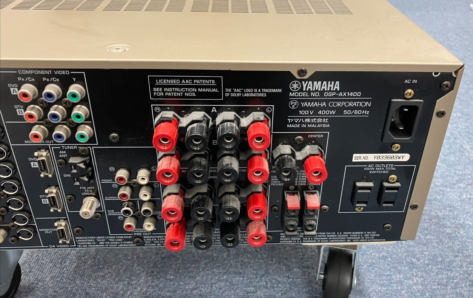 Yamaha Av Amplifier H024-Sa4-309 Natural Sound Dsp-Ax1400
