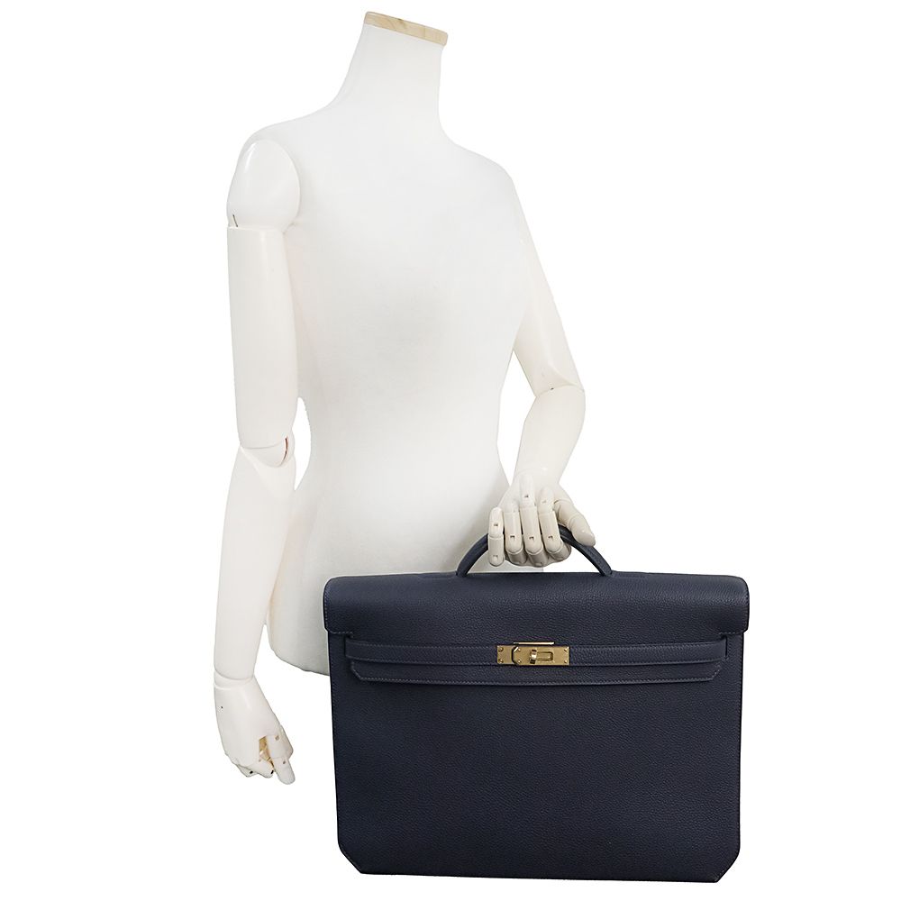 Hermes Sac à main 36 Y Bleu Nuit(