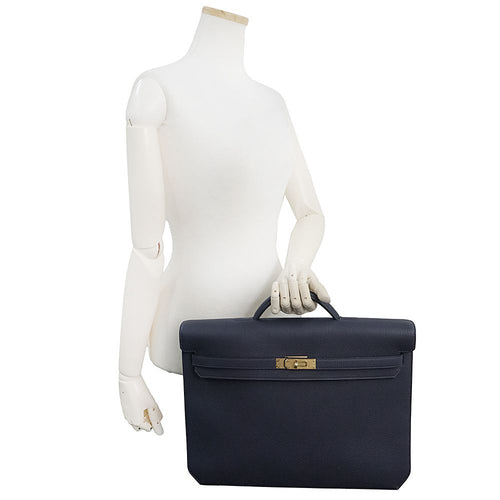 Hermes Sac à main 36 Y Bleu Nuit(