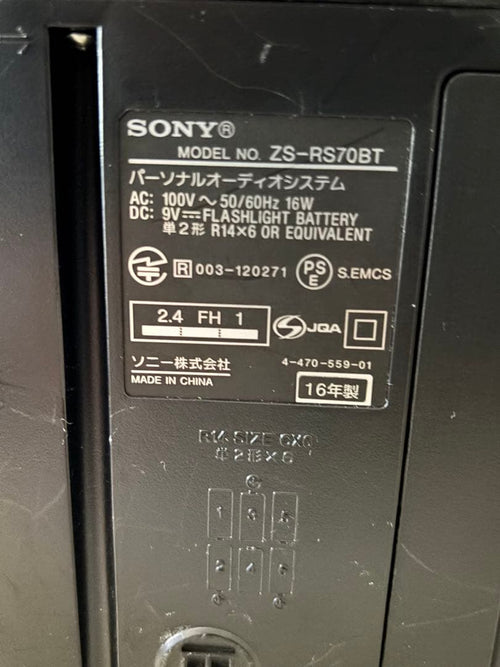 Sony Cd Md Cassette Deck Zs-Rs70Bt