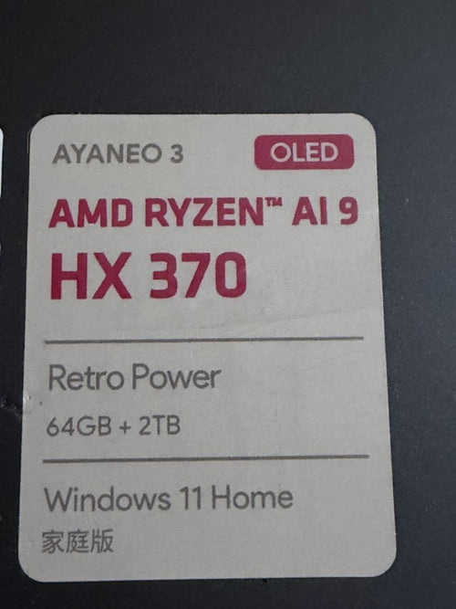 Gaming Note Ayaneo3 Oled Ai 9 Hx 370 64Gb/2Tb