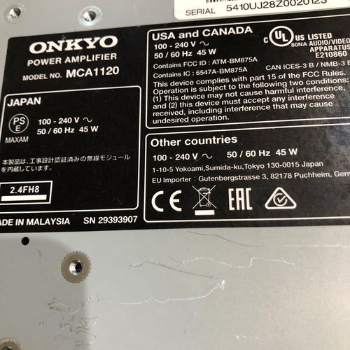 Onkyo Others Mca-1170 Power